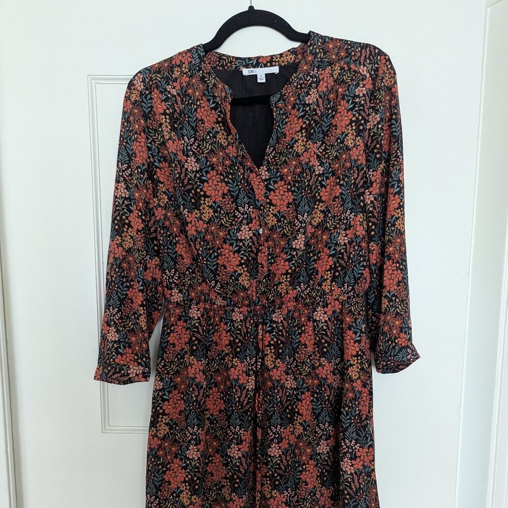Floral Long Sleeve Dress, Size M